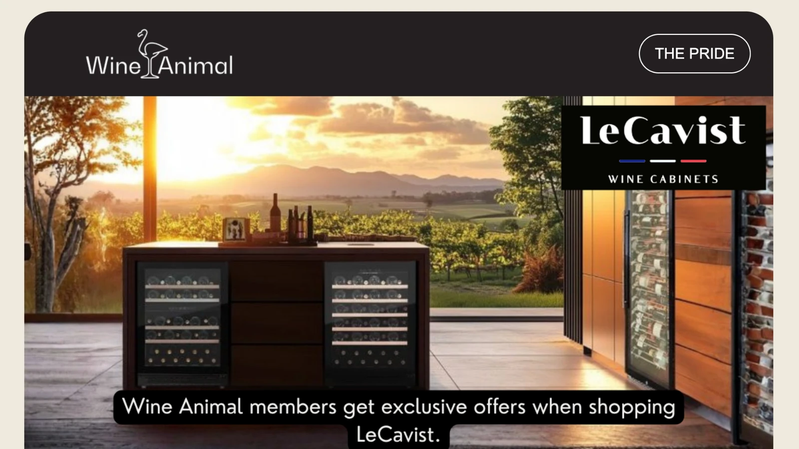 LeCavist wine cabinet partnership offer for Wine Animal members